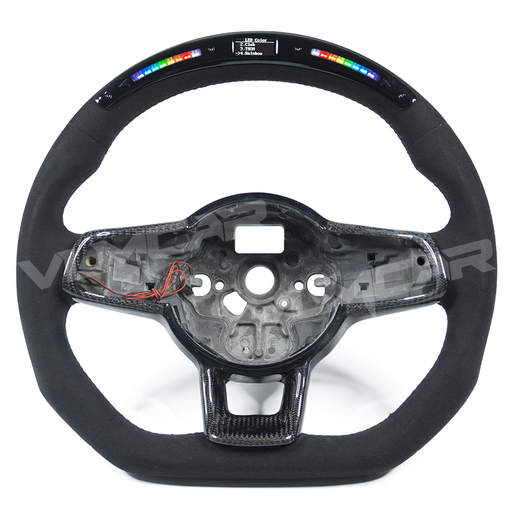 Private custom suede (Alcantara) steering wheel with LED display for Volkswagen golf mk7/7.5