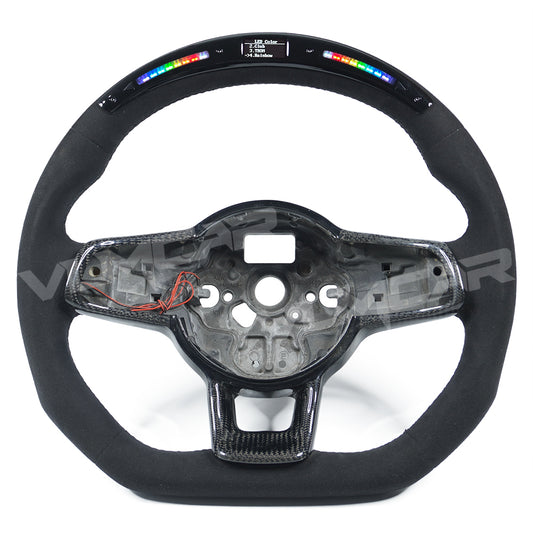 Private custom suede (Alcantara) steering wheel with LED display for Volkswagen golf mk7/7.5