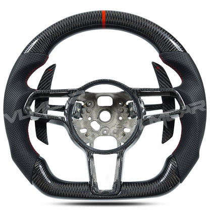 Private custom carbon fiber steering wheel for Porsche  911 (991.2)/ with perforate leather& paddle shift