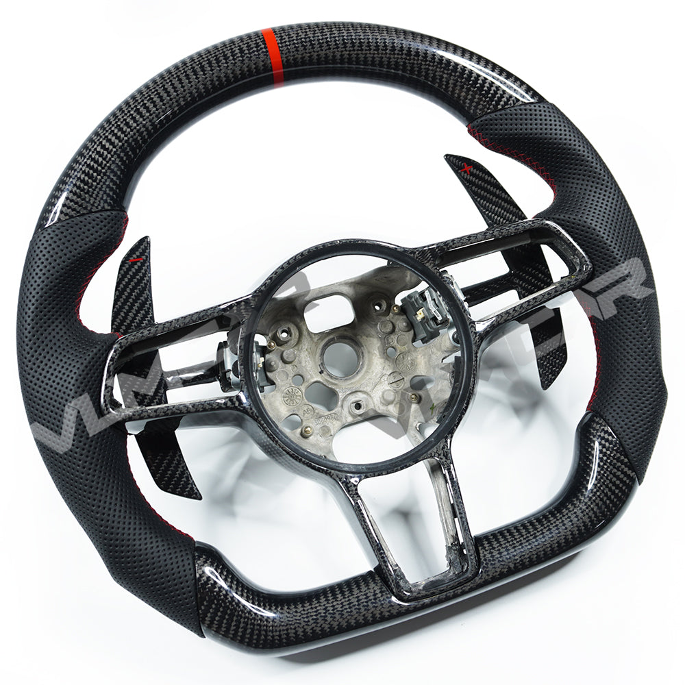 Private custom carbon fiber steering wheel for Porsche  911 (991.2)/ with perforate leather& paddle shift