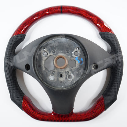 Private custom carbon fiber steering wheel for 2008-2011 Mercedes Benz C/CLS/E/GLK/SL/SLK/red glossy carbon&perforated leather