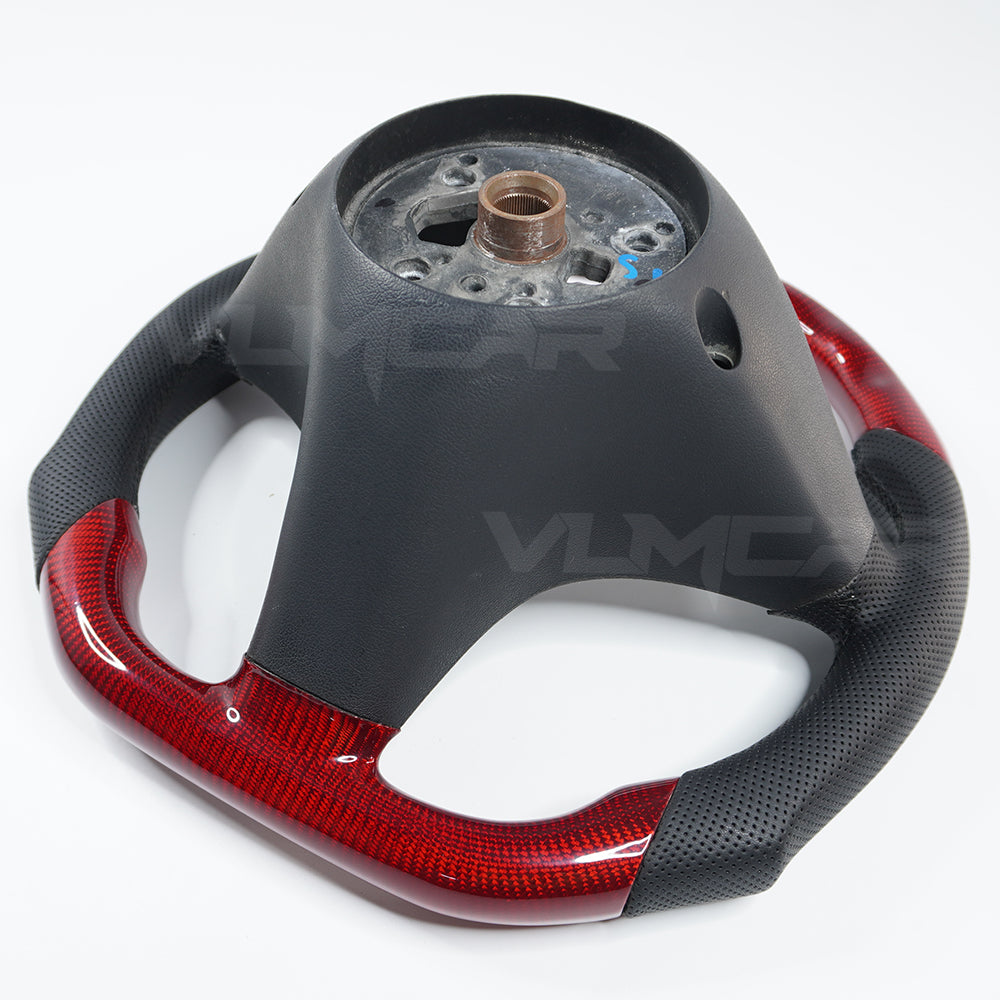 Private custom carbon fiber steering wheel for 2008-2011 Mercedes Benz C/CLS/E/GLK/SL/SLK/red glossy carbon&perforated leather