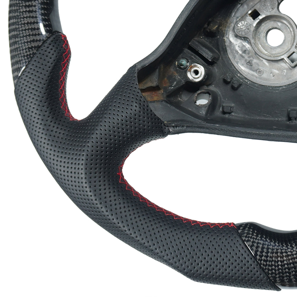 Private custom glossy carbon fiber Steering Wheel for Porsche 1999-2004 911/996 with perforate leather