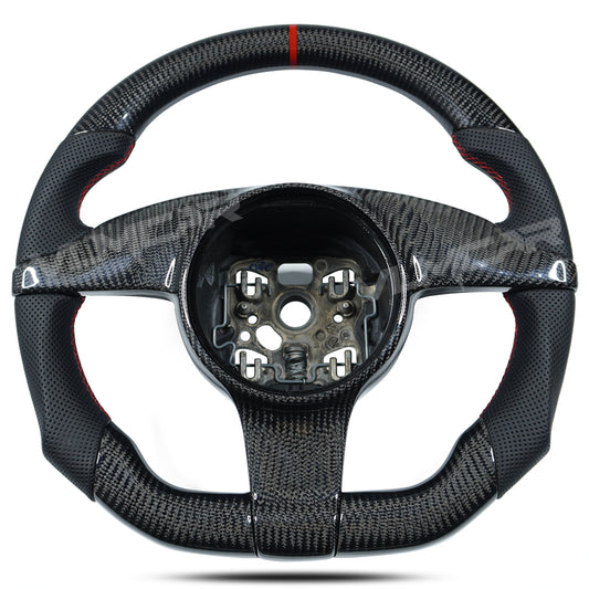 Private custom glossy carbon fiber Steering Wheel for Porsche old Cayenne Panamera / perforate leather