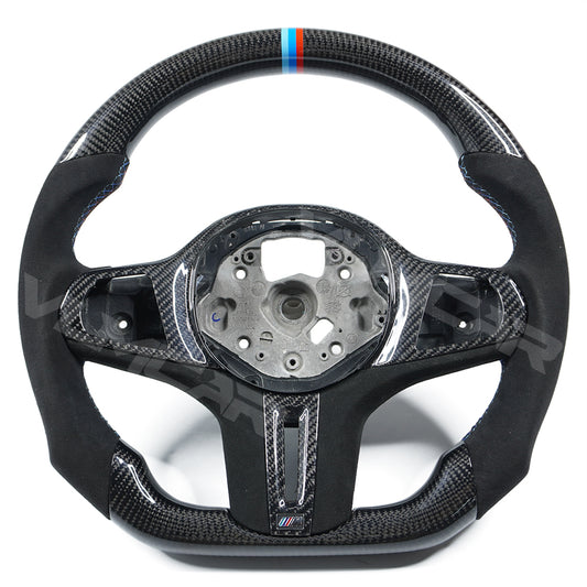 Private custom glossy carbon fiber steering wheel with Alcantara for bmw 5/8 Series/x5/x6/G30/G05