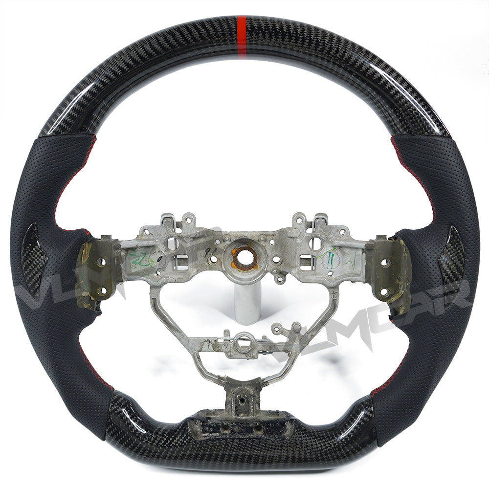 Private custom glossy carbon fiber steering wheel with perforate leather for LEXUS IS/ISF/ES/RX/RC/RCF