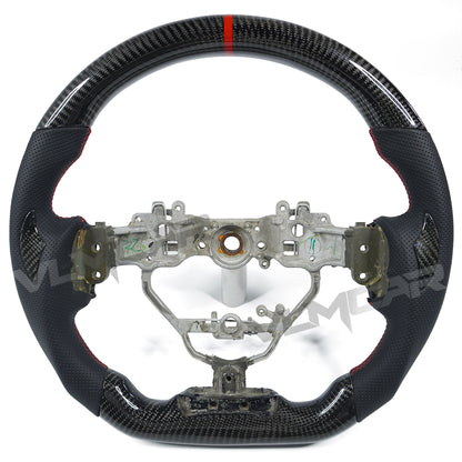 Private custom glossy carbon fiber steering wheel with perforate leather for LEXUS IS/ISF/ES/RX/RC/RCF