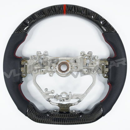 Private custom glossy carbon fiber steering wheel with perforate leather for LEXUS IS/ISF/ES/RX/RC/RCF