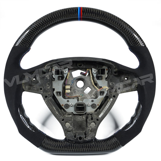 Private custom glossy carbon fiber steering wheel with suede (Alcantara) for BMW 5 series/ F10