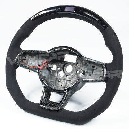 Private custom suede (Alcantara) steering wheel with LED display for Volkswagen golf mk7/7.5