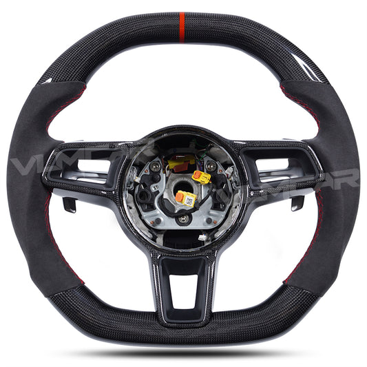 Custom carbon fiber Steering Wheel for Porsche 911 (991.2) / GT3/GT3RS(991) / 718 Boxster/Cayman (982) / Cayenne (958.2) / Panamera (971) / Macan(95B) | 2014-2019