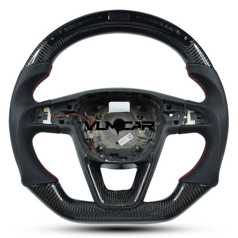Custom led carbon fiber steering wheel For Seat/ LEON /R ST / CUPRA/with paddle holes