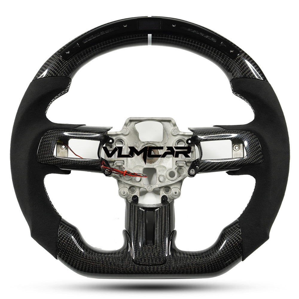 Private custom carbon fiber steering wheel with LED display For Ford Mustang
