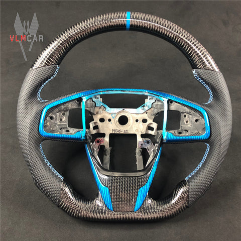 Private custom carbon fiber steering wheel/trims for Honda Civic Fc1