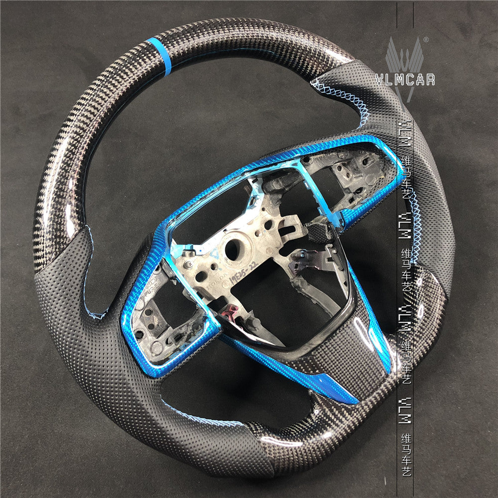 Private custom carbon fiber steering wheel/trims for Honda Civic Fc1