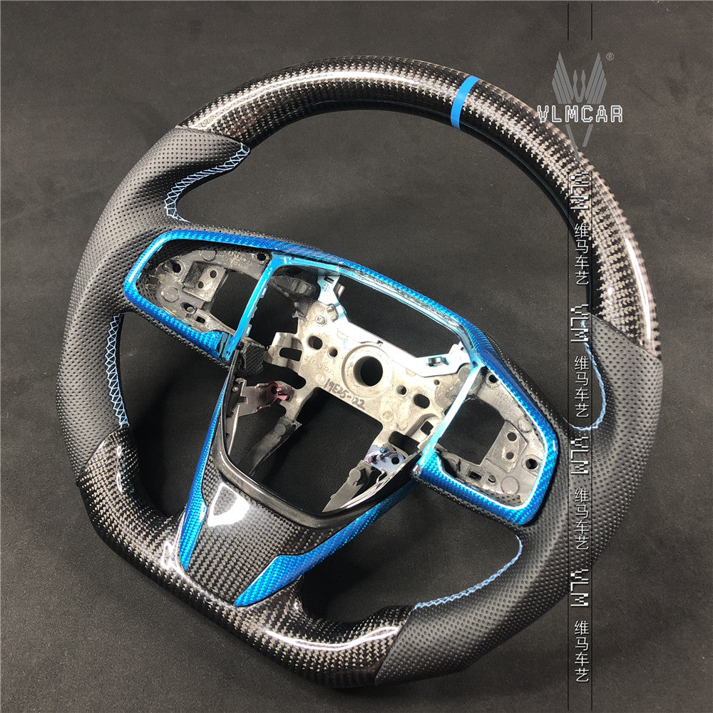 Private custom carbon fiber steering wheel/trims for Honda Civic Fc1