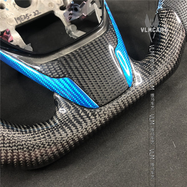 Private custom carbon fiber steering wheel/trims for Honda Civic Fc1