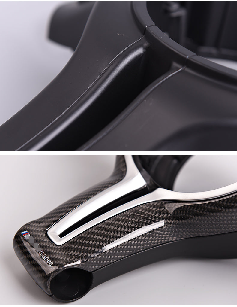 FOR BMW F80 M3 F82 M4 F10 M5 F06 F12 F13 M6 F15 X5M F16 X6M Carbon Fiber Steering Wheel Trim cover +  inner trim