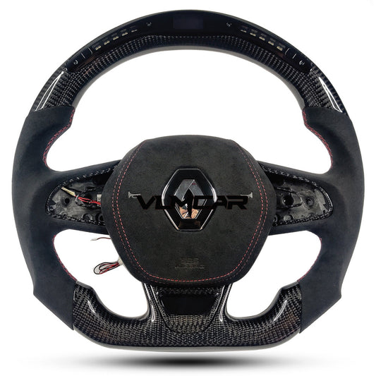 Custom LED carbon fiber steering wheel For Renault Megane with airbag cover