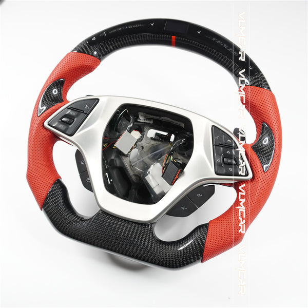 Custom carbon fiber steering wheel For Chevy Corvette C7/CZ06/with led display