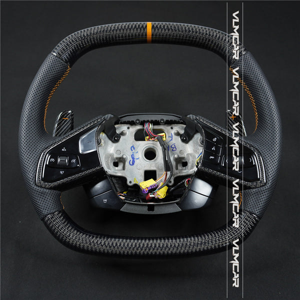 Custom carbon fiber steering wheel For Chevy Corvette C8/with paddles shift