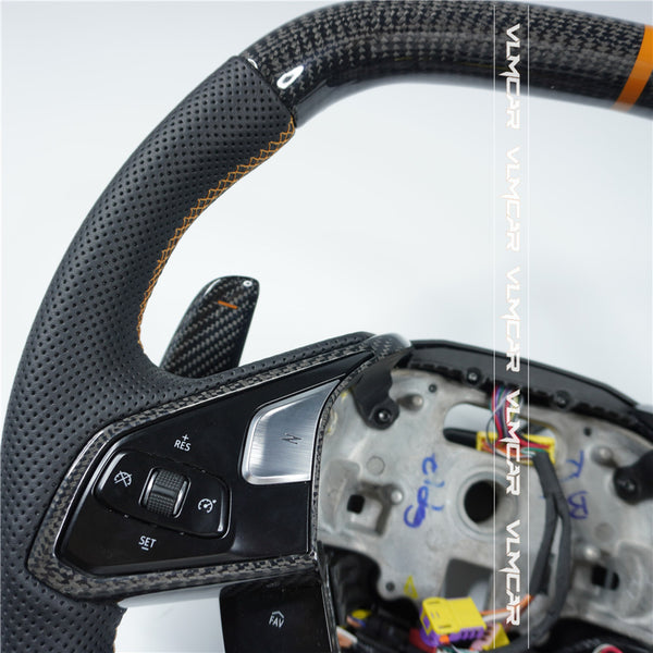 Custom carbon fiber steering wheel For Chevy Corvette C8/with paddles shift