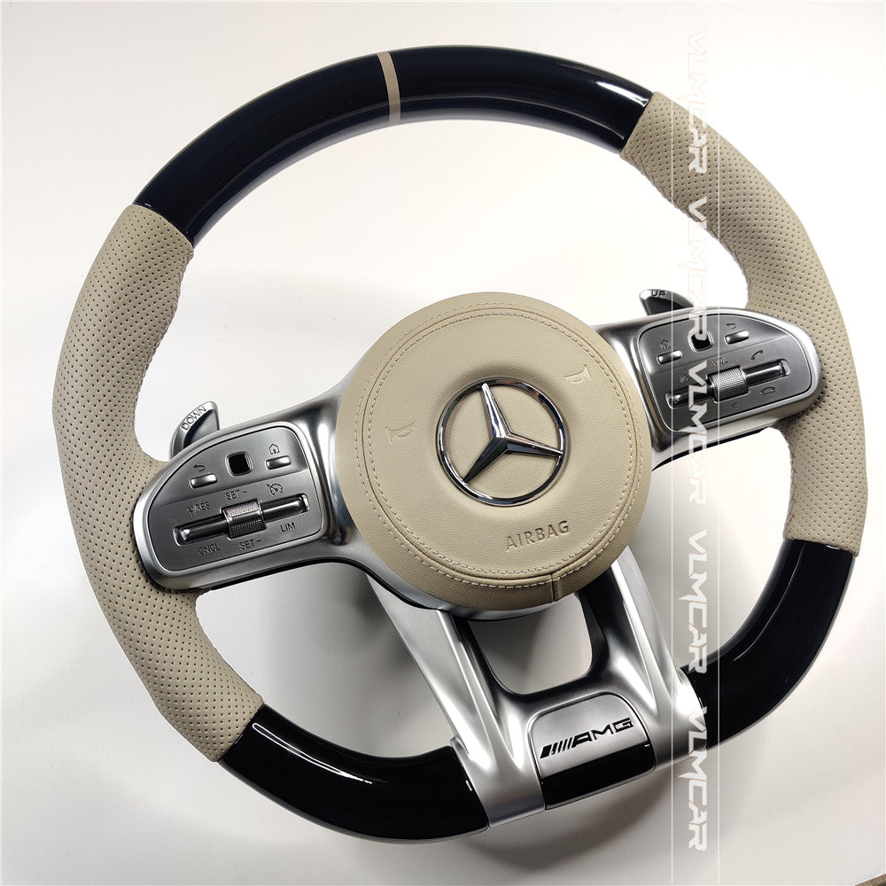 Custom leather steering wheel For mercedes benz C/E/S/G AMG / old model to new amg 809 steering wheel