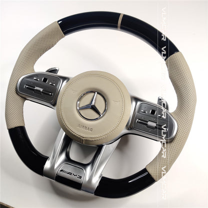 Custom leather steering wheel For mercedes benz C/E/S/G AMG / old model to new amg 809 steering wheel