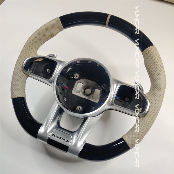 Custom leather steering wheel For mercedes benz C/E/S/G AMG / old model to new amg 809 steering wheel