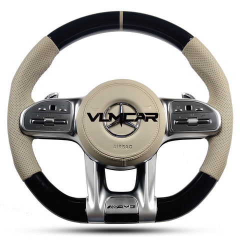 Custom leather steering wheel For mercedes benz C/E/S/G AMG / old model to new amg 809 steering wheel