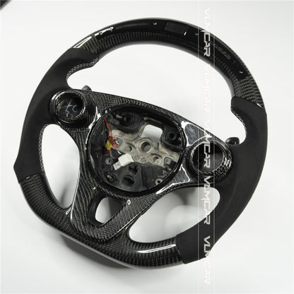 Private custom leather carbon fiber steering wheel for Mercedes  benz smart /with led display