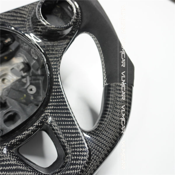 Private custom leather carbon fiber steering wheel for Mercedes  benz smart /with led display