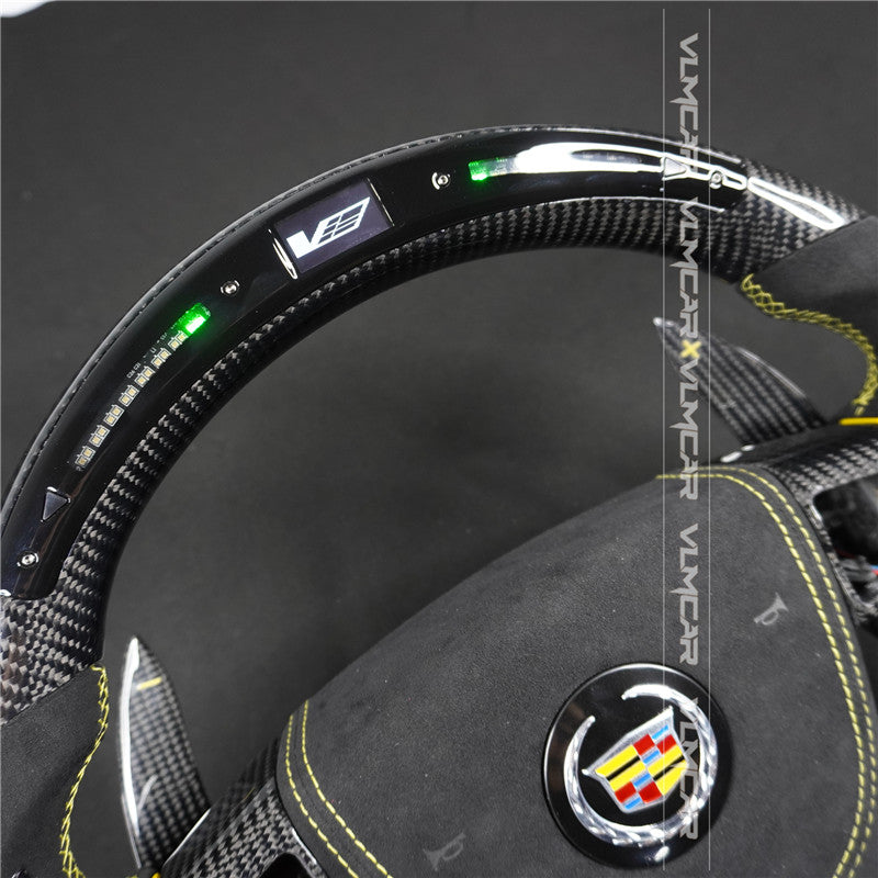 Private custom carbon Fiber steering wheel with led display For Cadillac CTS v2 2009-2014