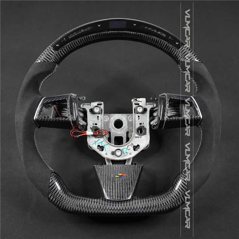 Private custom carbon Fiber steering wheel with led display For Cadillac CTS v2 2009-2014