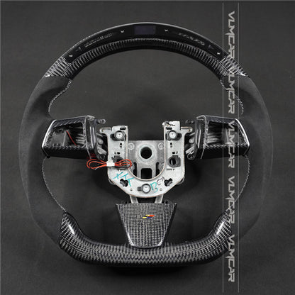 Private custom carbon Fiber steering wheel with led display For Cadillac CTS v2 2009-2014