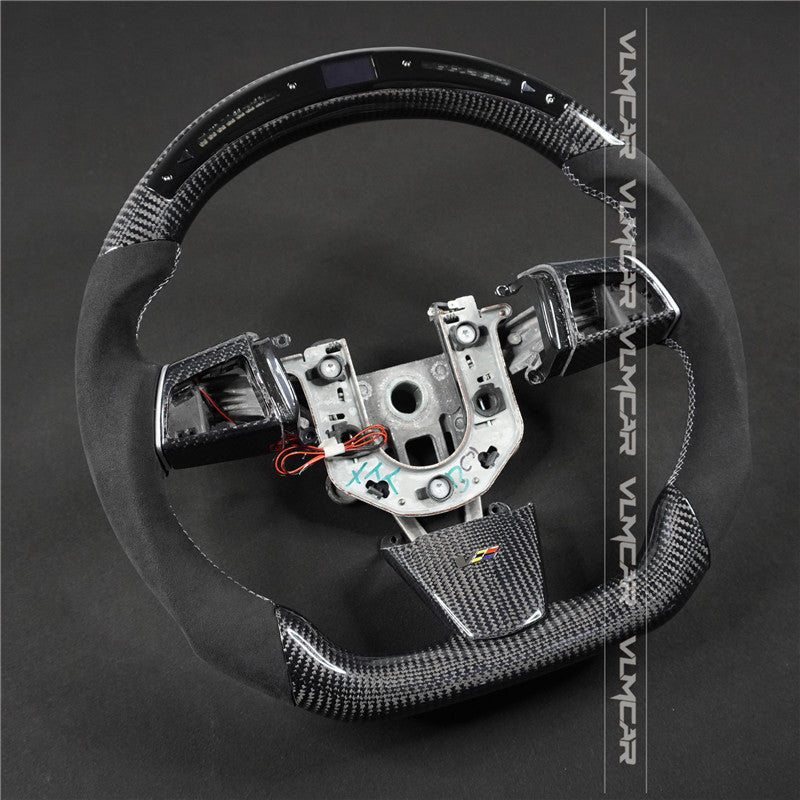 Private custom carbon Fiber steering wheel with led display For Cadillac CTS v2 2009-2014