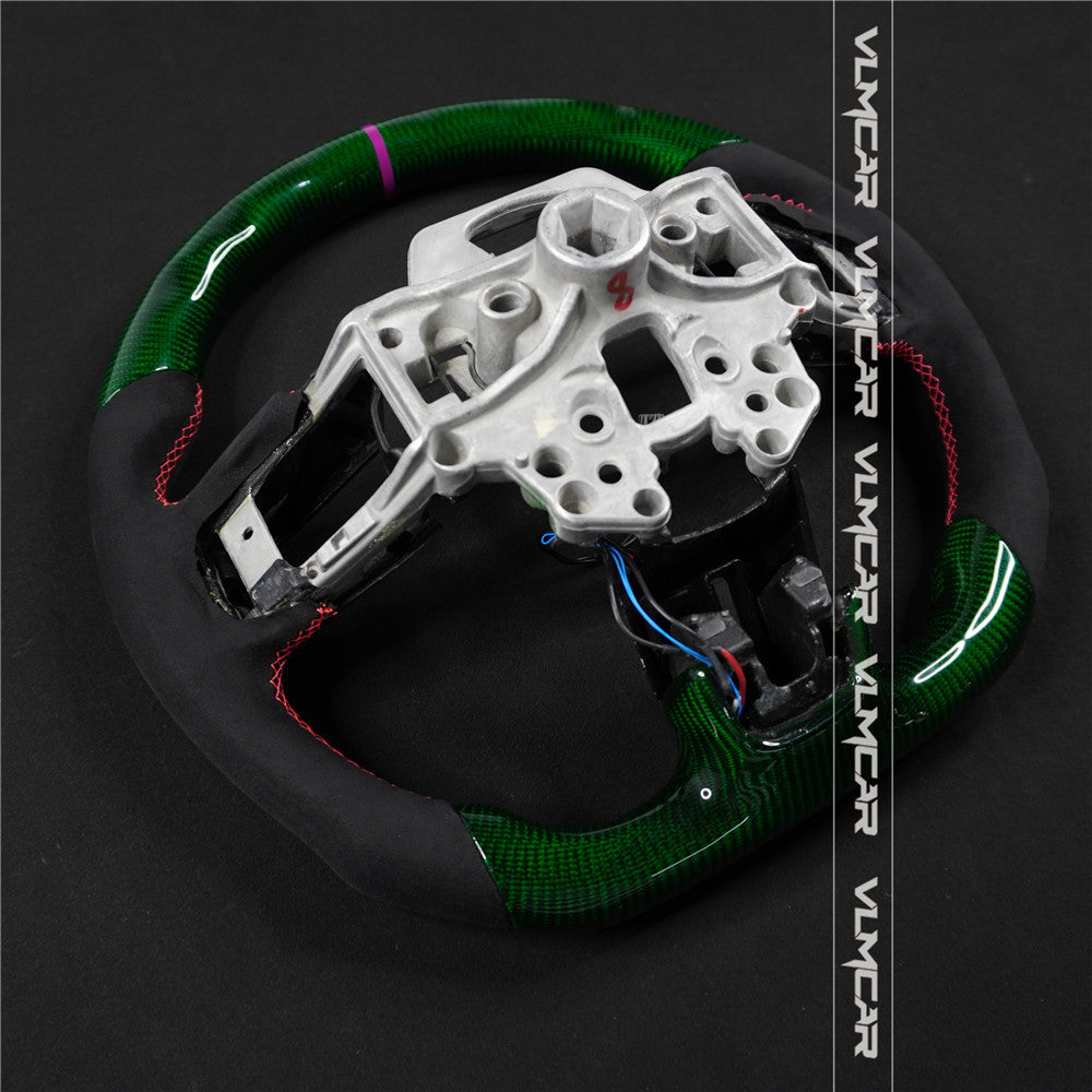 Private custom green carbon fiber steering wheel For Ford Mustang