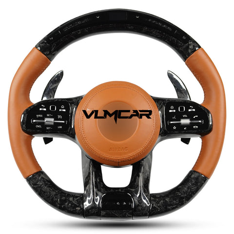 Forged Carbon fiber steering wheel For mercedes benz C/E/S/G AMG / old model to new amg 809 steering wheel with led display