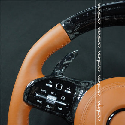 Forged Carbon fiber steering wheel For mercedes benz C/E/S/G AMG / old model to new amg 809 steering wheel with led display