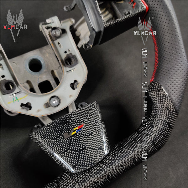 Private custom Honeycomb Carbon Fiber steering wheel with leather For Cadillac CTS v2 2009-2014