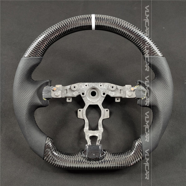 Private custom carbon fiber steering wheel with perforated leather for Nissan 370Z