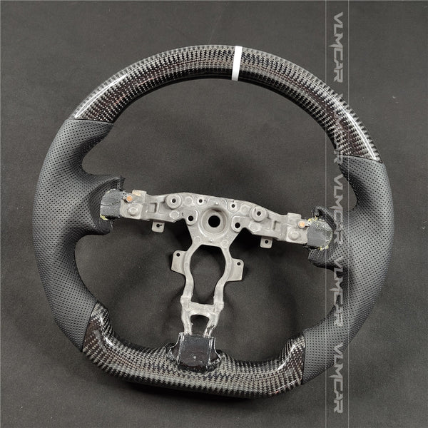 Private custom carbon fiber steering wheel with perforated leather for Nissan 370Z