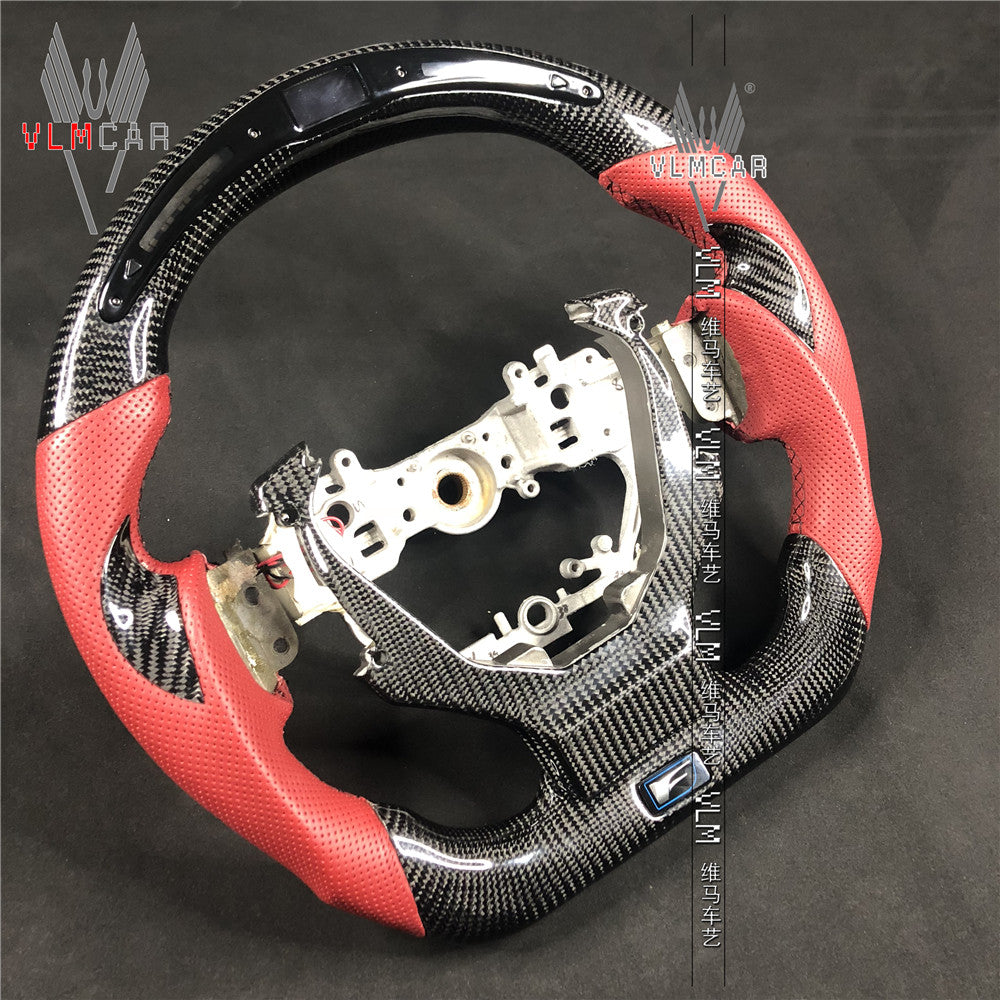 Private custom carbon fiber steering wheel for LEXUS IS/ISF/ES/RX/RC/RCF With shift LED display