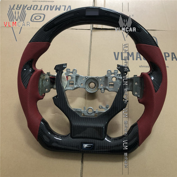 Private custom carbon fiber steering wheel for LEXUS IS/ISF/ES/RX/RC/RCF With shift LED display