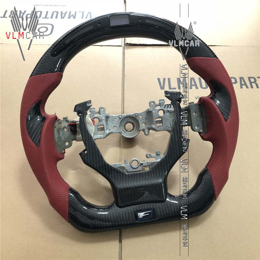 Private custom carbon fiber steering wheel for LEXUS IS/ISF/ES/RX/RC/RCF With shift LED display