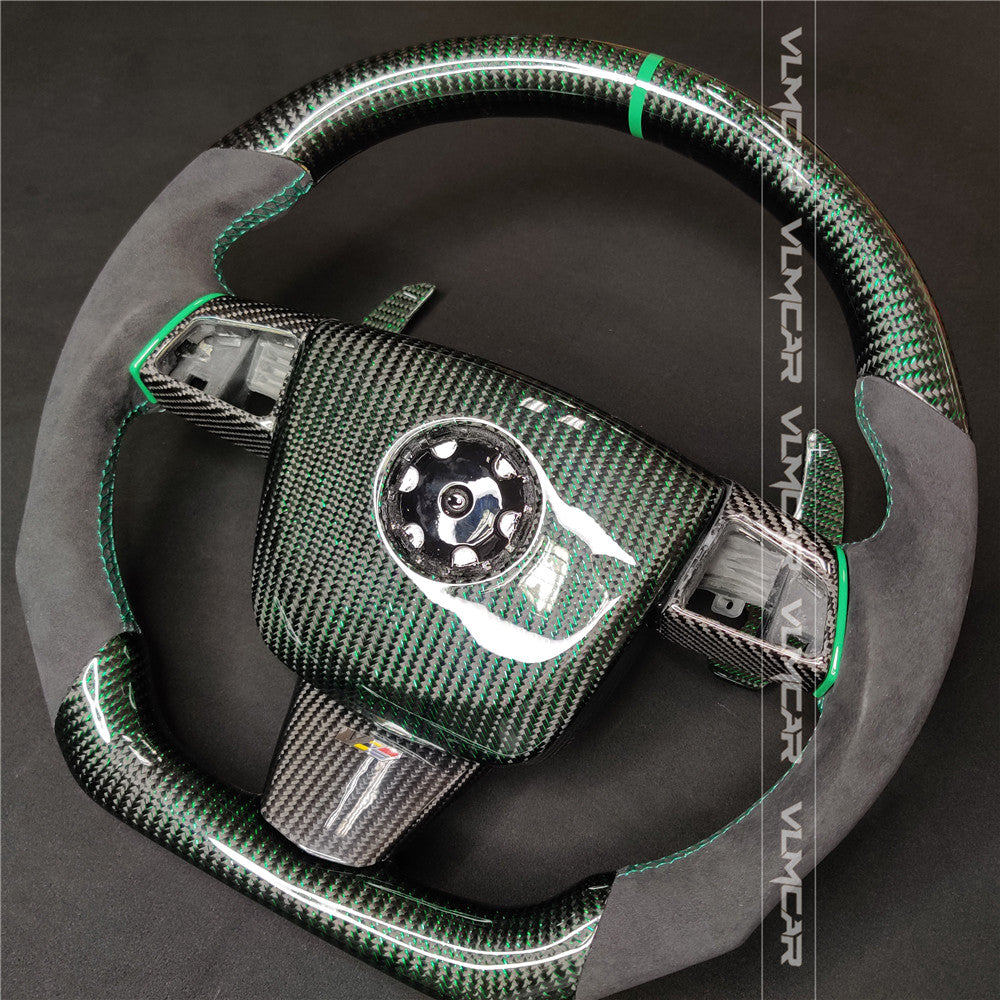 Private custom carbon fiber steering wheel for CTS v2 2009-2014 /with Shift paddles Airbag cover