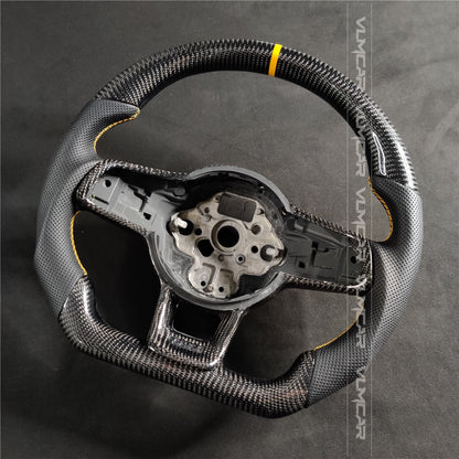 Private custom carbon fiber steering wheel with perforated leather for vw golf mk7/7.5/with GTI logo