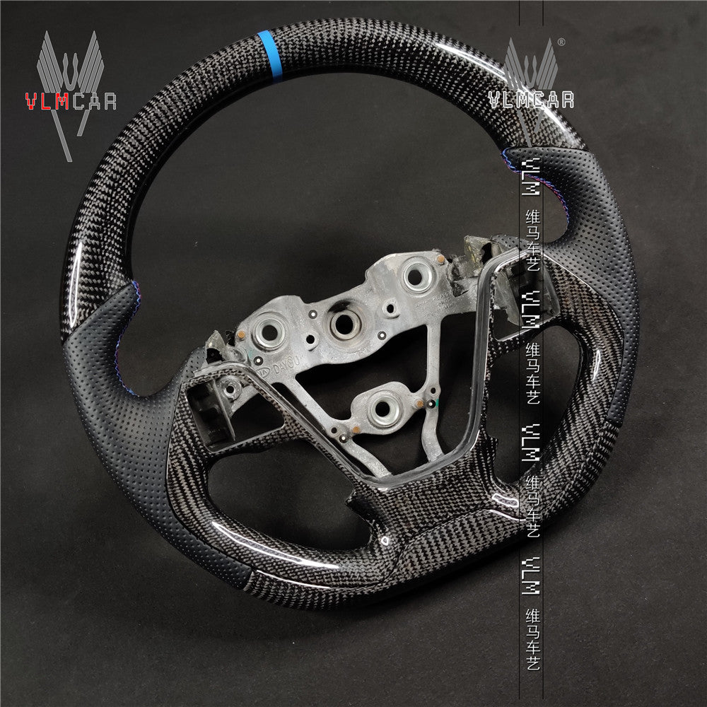 Private custom gloss carbon fiber car steering wheel for KIA k3