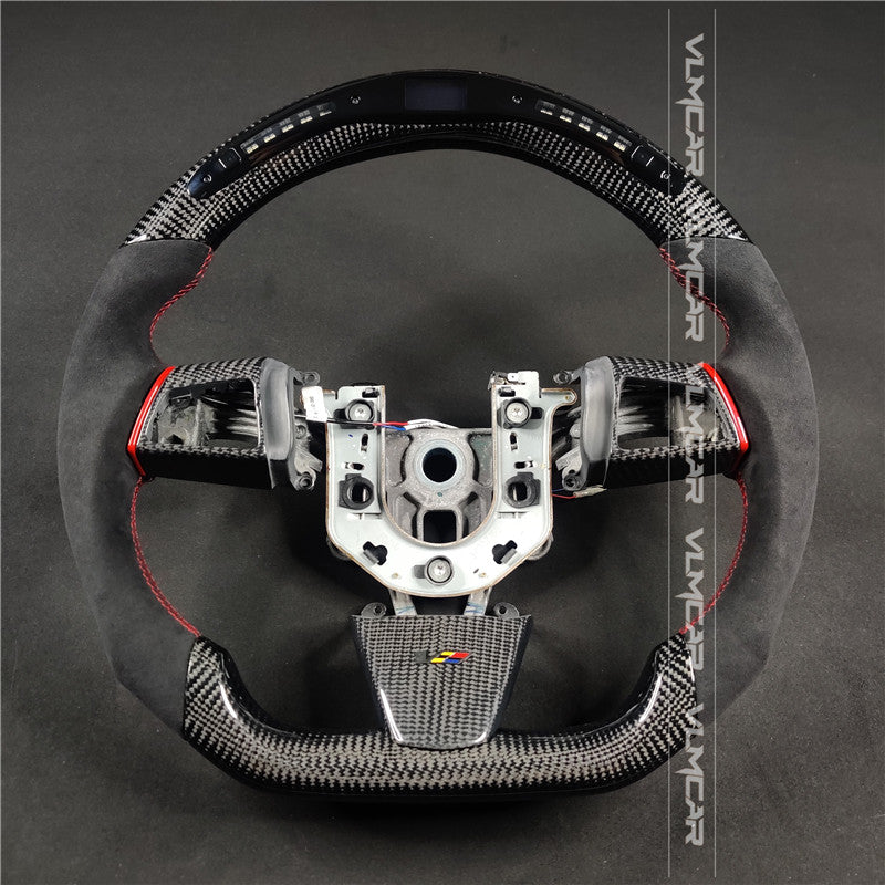 Private custom carbon Fiber steering wheel with led display For Cadillac CTS v2 2009-2014