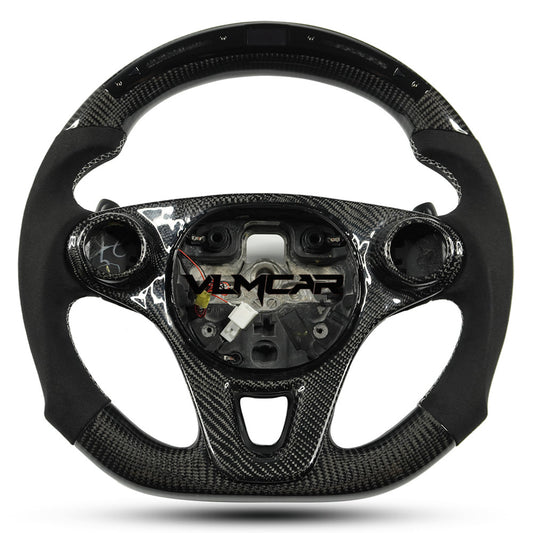 Private custom leather carbon fiber steering wheel for Mercedes  benz smart /with led display